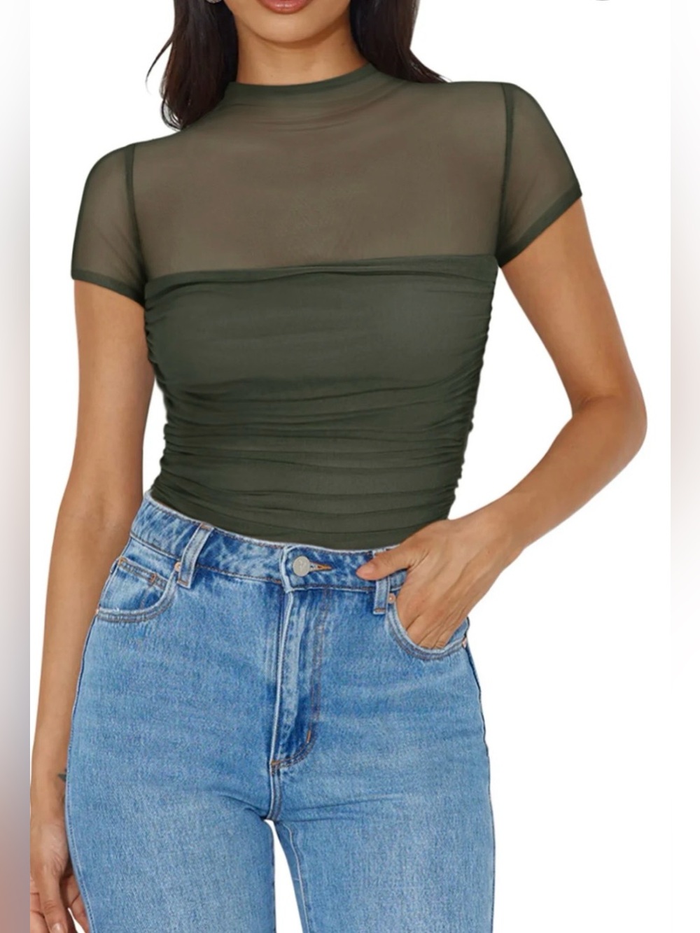 ReoRia Veiled Allure High Neck Top Women’s Size Medium